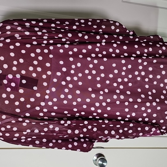 Lane Bryant Purple/ White  Boxy Blouse Sheer‎ With white Tank Unde. NWT 19/20. - Picture 5 of 8